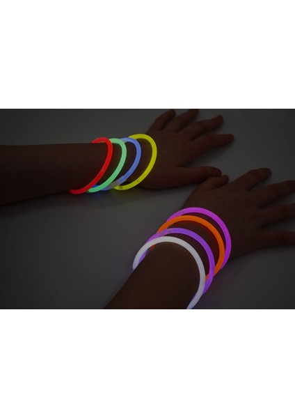 Karanlıkta Yanan Parlayan Fosforlu Glow Çubuk Bileklik 50 Adet