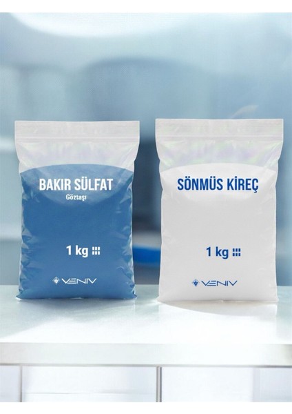 Bakır Sülfat 1 kg Göztaşı + 1 kg Sönmüş Kireç 1 kg Seti