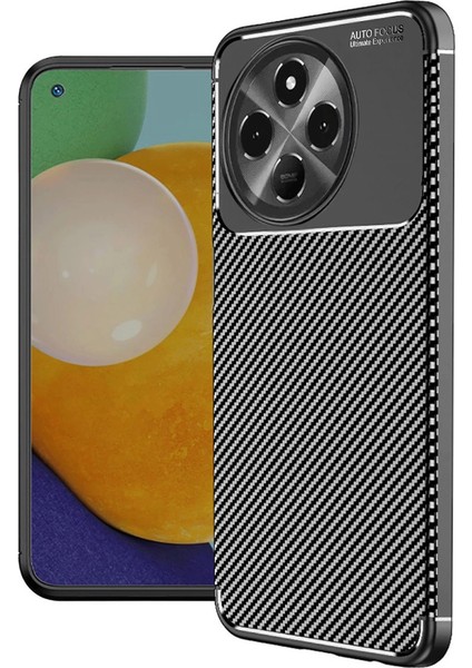 Tecno Spark 30 Kılıf Auto Focus Karbon Kapak - Siyah