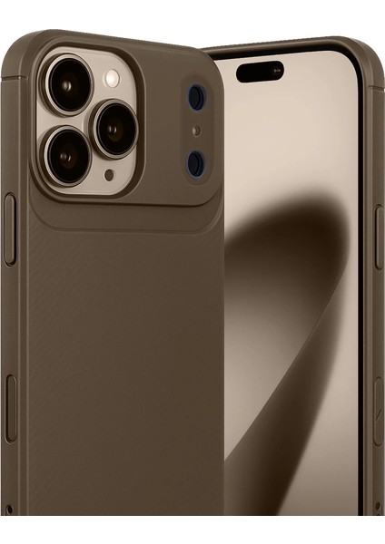 Iphone 17 Auto Focus Karbon Kapak - Kahverengi modelleri