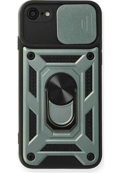 Iphone 7 Kılıf Pars Yüzüklü Silikon - Yeşil