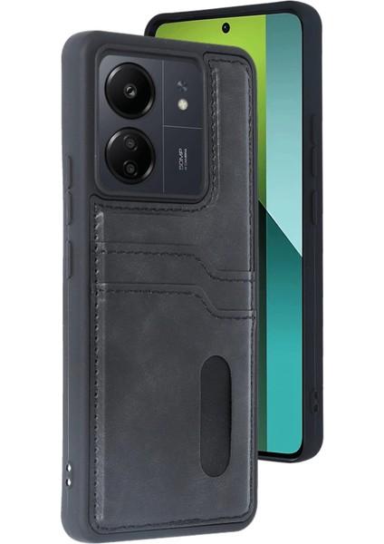 13C Kılıf Sara Kartvizitli Deri Kılıf - Siyah