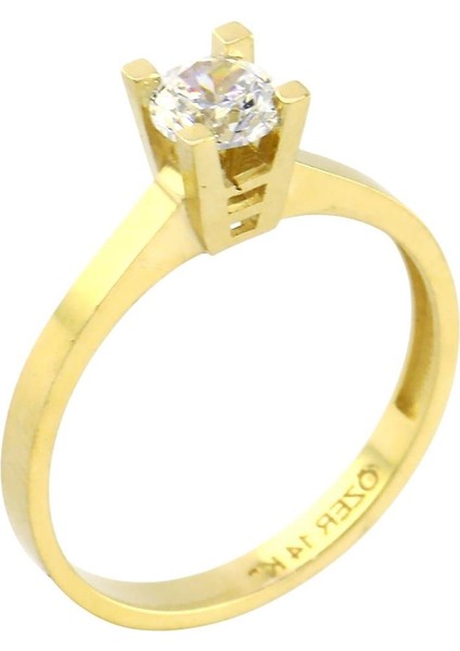 14 Ayar Altın Tektaş Yüzük - 0201170