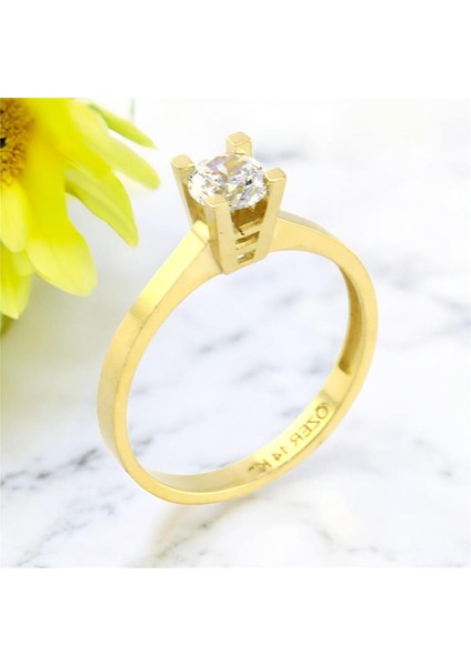 14 Ayar Altın Tektaş Yüzük - 0201170 fiyatları