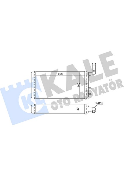 Mtxdpn Kalorifer Radyatörü Brazing Versiyonu KL271100 Fiat-Tofaş Skd Murat 131 Şahin Doğan Slx 1.6 74 At/mt Borulu-Musluksuz Mekanik 250X140X42