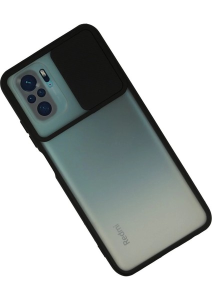 Note 10 Kılıf Palm Buzlu Kamera Sürgülü Silikon - Siyah modelleri