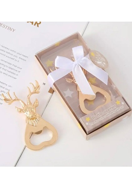 Zarif Metal Geyik Başı Şişe Açacağı