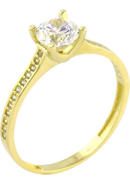 14 Ayar Altın Tektaş Yüzük - 0201174