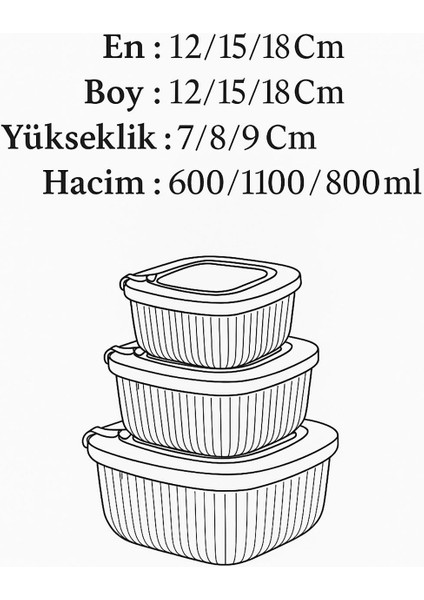 Kare 3 Parça Vakumlu Sızdırmaz Hava Almaz Saklama Kabı Seti Füme (1800/1100/600 Ml) indirimleri