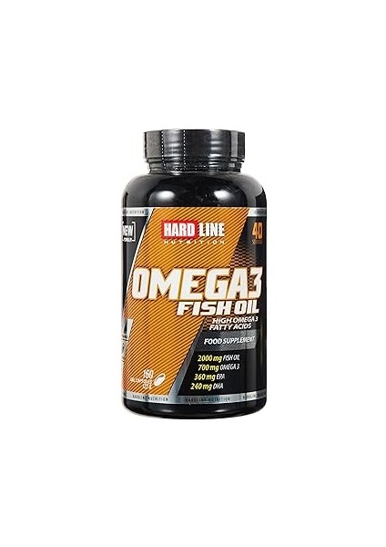 Hard Line Nutrition Hardline Nutrition 3 Fish Oil, 160 Kapsül