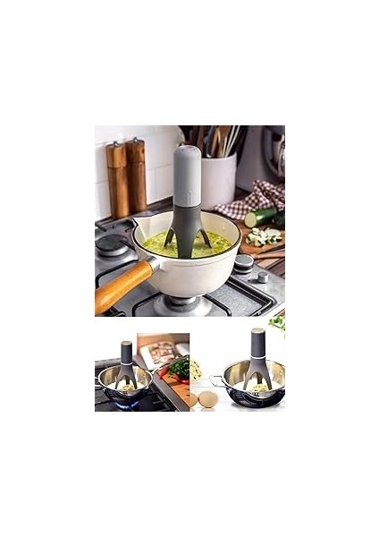 Ti̇neke Çorba Karıştırıcı Portatif Pilli Otomatik Tencere Pratik Çorba Yoğurt Yemek Sos Çırpıcı