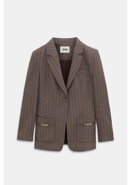 Balıksırtı Toka Detaylı Blazer Pantolon Takım fırsatları