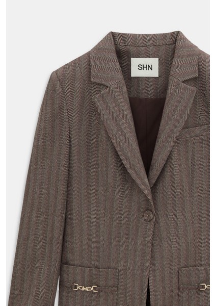 Balıksırtı Toka Detaylı Blazer Pantolon Takım indirimleri