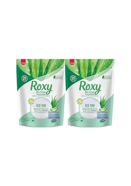 Roxy Bio Clean Doğal Matik Toz Sabun Aloe Vera 800 gr 2 Adet
