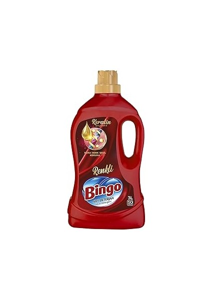 Bingo Sıvı Çamaşır Deterjan Bakım Renkli 50 Yıkama, 3000 ml