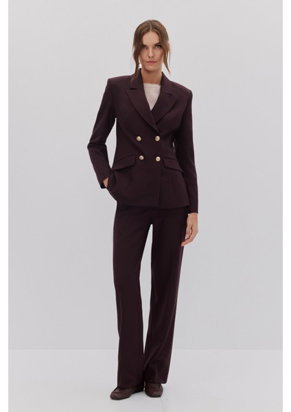 Kruvaze Blazer Pantolon Takım