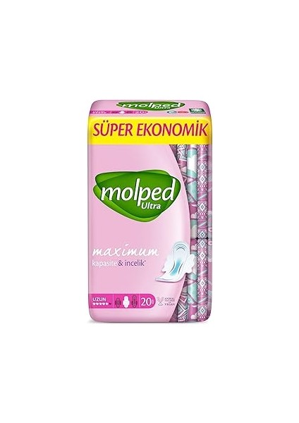 Molped Hijyenik Ped Anatomik Uzun Süper Ekonomik 20 Adet