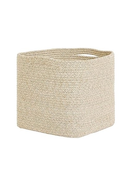 Ocean Textile Bej Kırçıllı Pamuklu Sepet 30 x 30 x 30 cm