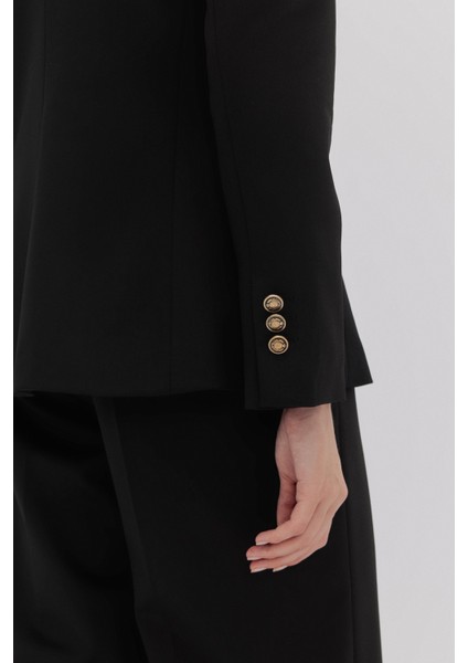 Dikiş Detaylı Kruvaze Blazer Pantolon Takım