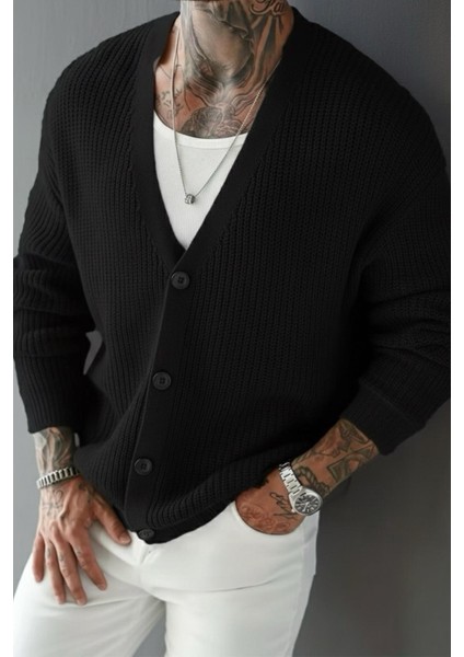 Grov Düğmeli V Yaka Kalın Erkek Hırka fiyatları