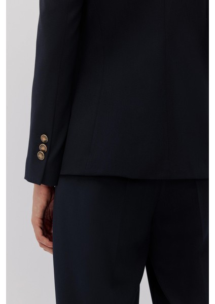 Dikiş Detaylı Kruvaze Blazer Pantolon Takım