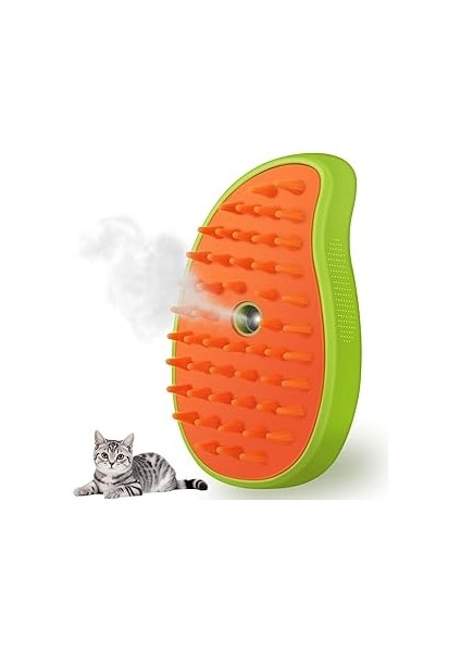 Kedi Buharlı Fırça, 3'ü 1 Arada Kedi Buharlı Fırça Temizleyici, Silikon Masaj Bakım Fırçası, Kedi K