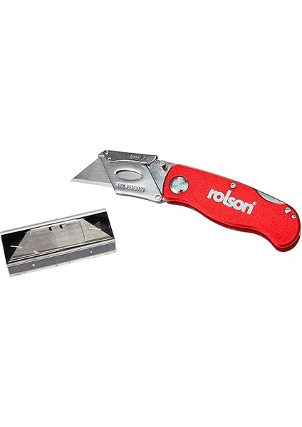 Rolson 62845 Folding Lock-Back Knife, Red, Grey