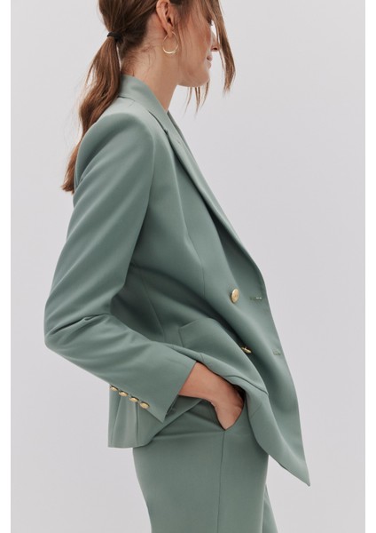 Kruvaze Blazer Pantolon Takım