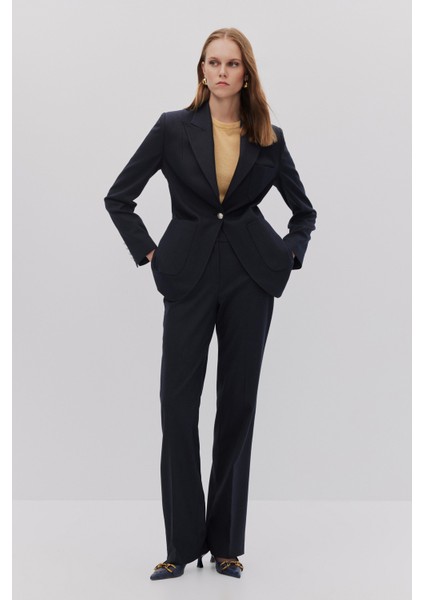 Çizgili Blazer Pantolon Takım