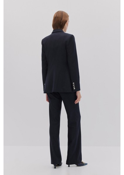 Çizgili Blazer Pantolon Takım