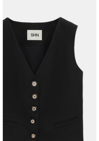 Düğmeli V Yaka Yelek Pantolon Takım fırsatları