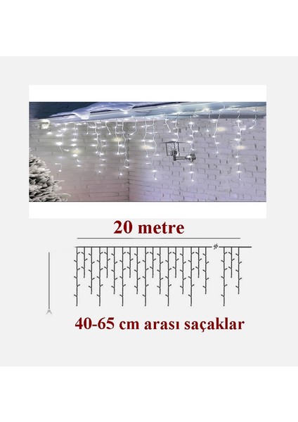 20 Metre Perde LED Işık Birbirine Ek Yapılabilir Dekoratif Saçak LED Aydınlatma Iç-Dış Mekan 8 Animasyonlu indirimleri