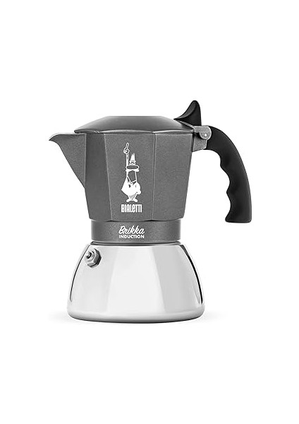 - Brikka Indüksiyon: 4 Cups Ocak Üstü Bol Köpüklü Espresso Pişirici - 170ML - Alt Hazne: D