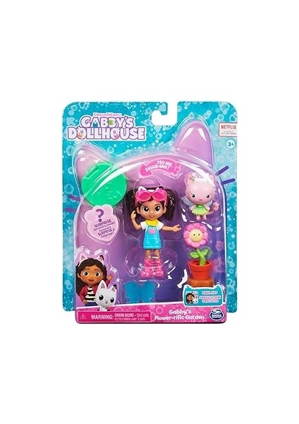 Gabby's Dollhouse 2 Oyuncak Figürlü Flower-Rific Bahçe Seti (2 Aksesuar, Teslimat ve Mobilya Parças