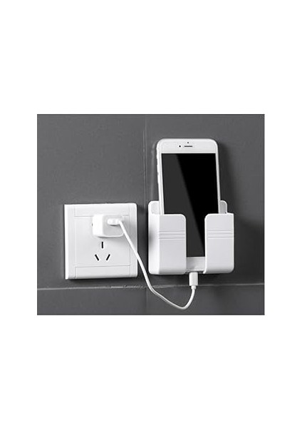 Fi̇gi̇za® Duvara Yapışan Telefon ve Kumanda Standı – Çok Amaçlı Plastik Şarj Istasyonu, Kolay Kurulum