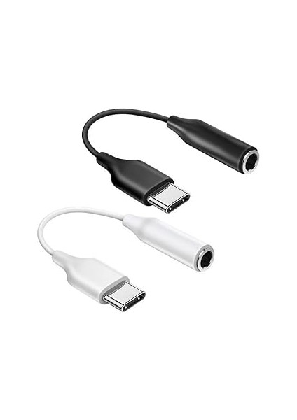 Ayex Typ-C Için 3.5mm Kulaklık ve Mikrofon Adaptörü Siyah (Siyah)