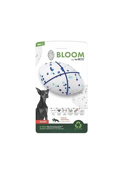 M-Pets Bloom Rugby Parçalanmaz Rugby Topu Whi̇te/blue