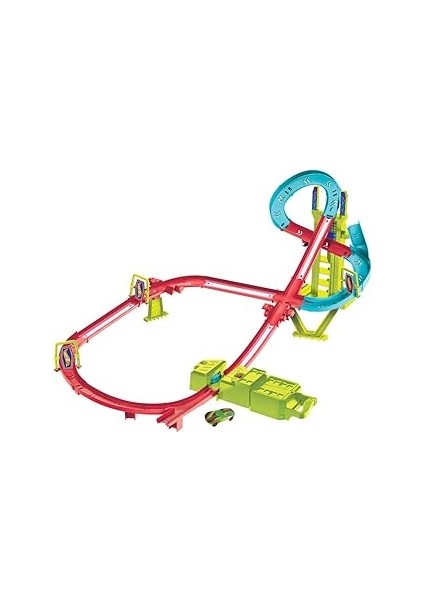 Hot Wheels Pist Seti, Hot Wheels Neon Yarışlar Çoklu Yarış Heyecanı Pist Seti,1 Adet Araba, Motorlu