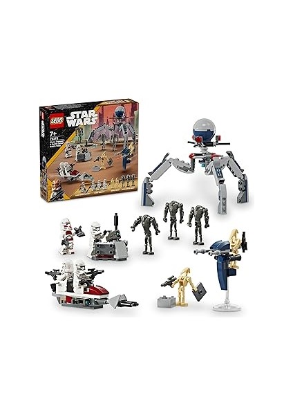 Star Wars Klon Trooper ve Savaş Droidi Savaş Paketi Seti 75372 – 7 Yaş ve Üzeri Kız ve Erkek Ç