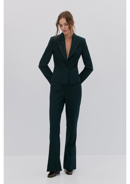 Taş Detaylı Blazer Pantolon Takım