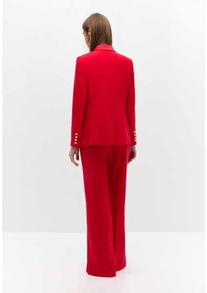 Saten Yakalı Blazer Takım