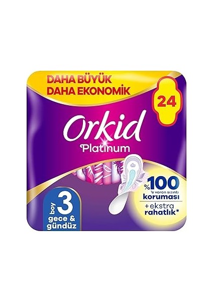 Orkid Gece ve Gündüz (Boy 3) 24 Adet Hijyenik Ped