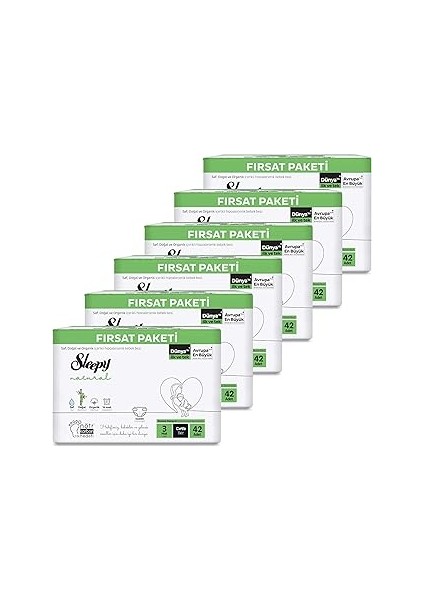 Sleepy Fırsat Paketi Bebek Bezi 3 Numara Midi 252 Adet