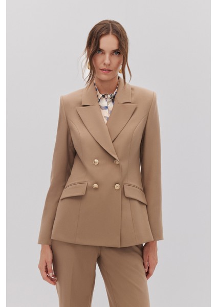 Kruvaze Blazer Pantolon Takım