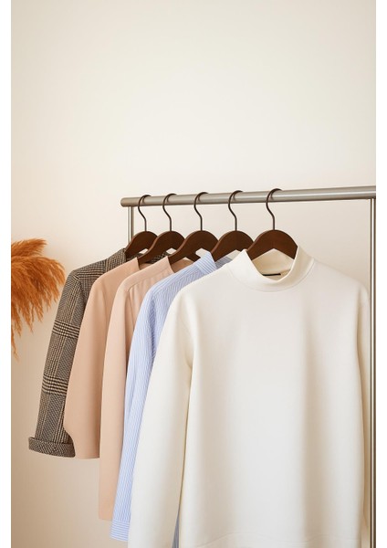 6’lı Ahşap Görünümlü Askı Kahve 44 cm fırsatları