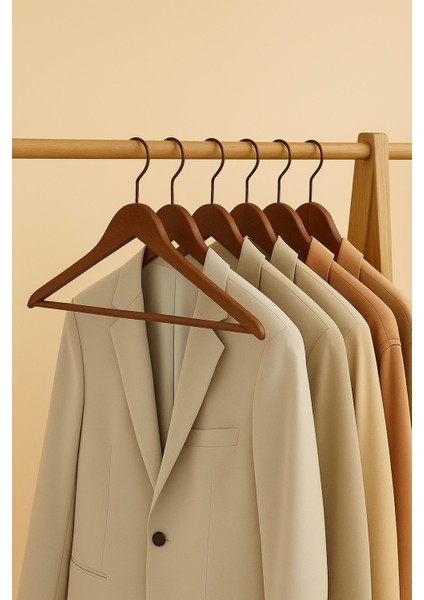 6’lı Ahşap Görünümlü Askı Kahve 44 cm indirimleri