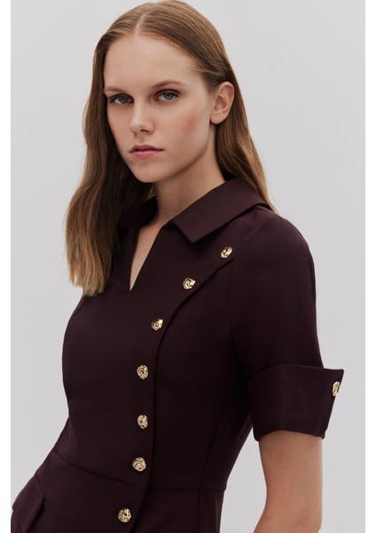 Önü Çakma Detaylı Manşetli Elbise fiyatları