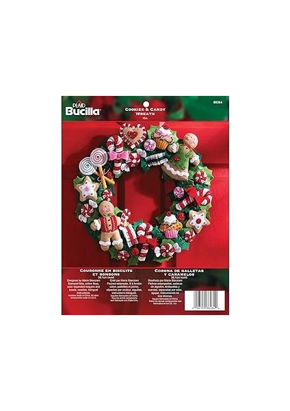 Bucilla Keçe Uygulama Seti, 38,1 Cm, Yuvarlak, 86264 Cookies & Candy