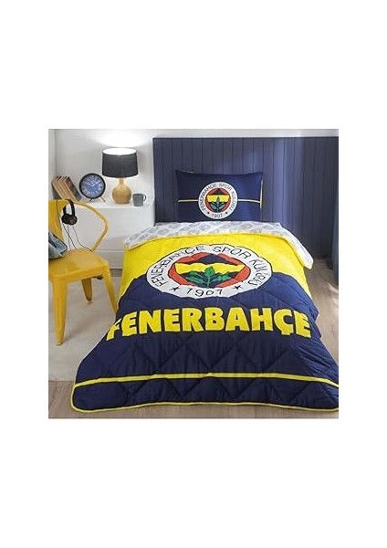Taç Lisanslı Fenerbahçe Logo Tek Kişilik Yorgan Seti