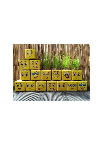 Çi̇moji̇ Çi̇m Adam 32'lü Küp Sari Çim Adam Çimadam Hediyelik Oyuncak